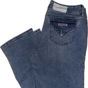 Hudson Women's Icy Blue Mid-Rise Stretch Straight Denim Jeans